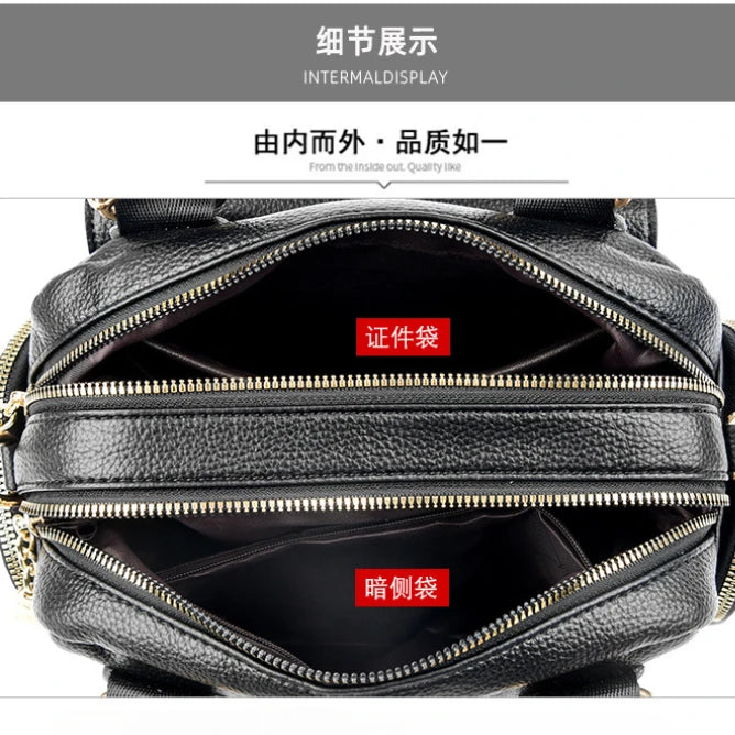 Luxury Designer Purse and Handbag Fashion High Quality Women's Shoulder Bag Large Capacity Soft Leather Locomotive Crossbody Bag
