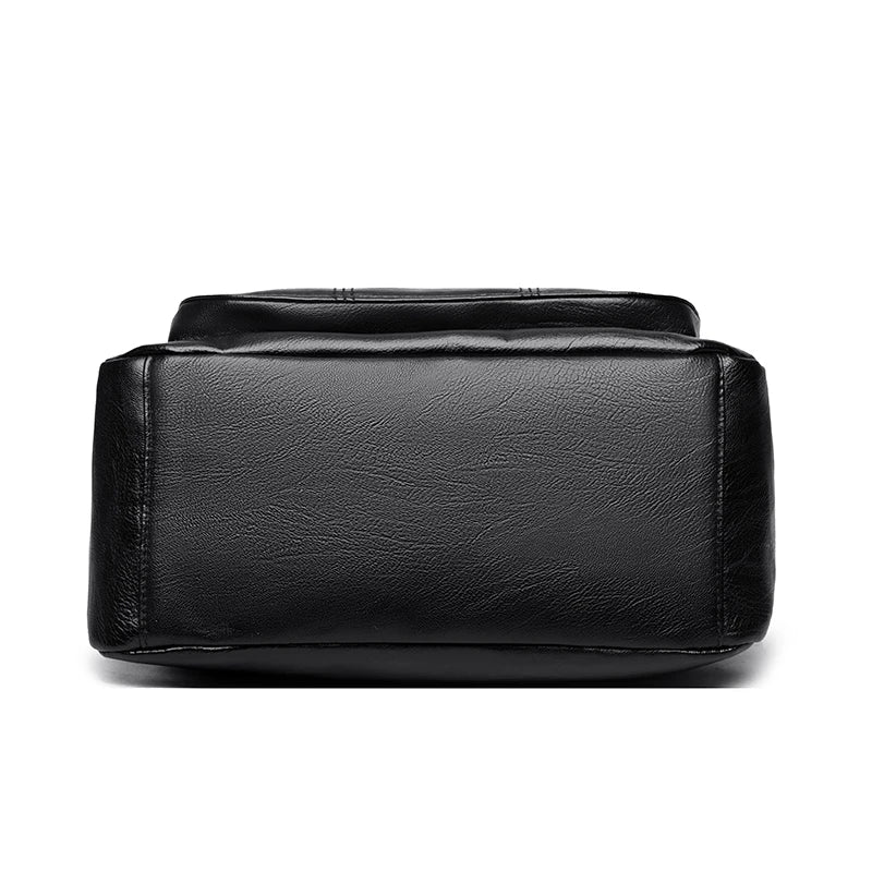 Multi-layer soft leather bag ladies fashion all-match middle-aged and elderly mothers bag large capacity single shoulder crossbo