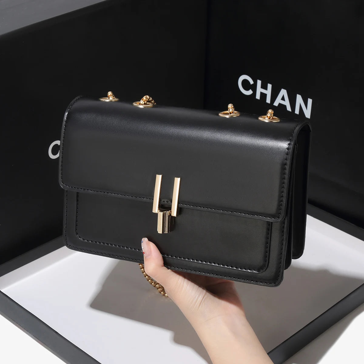 Belt decoration flip cover handbag crossbody bag