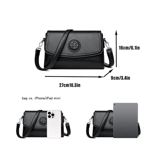 2024 Women Leather Shoulder Messenger Bags Luxury Handbags Designer Sac A Main Female Vintage Crossbody Bags For Women Tote Bag